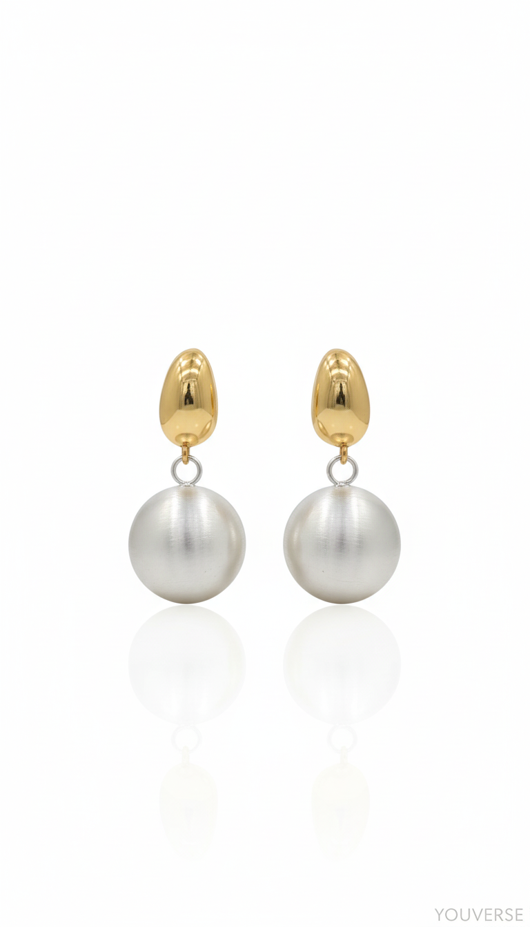 Golden Rings with White Bead