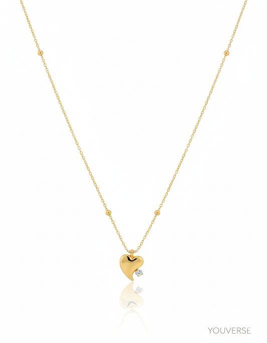 Slight Heart Pendant with Neck Chain