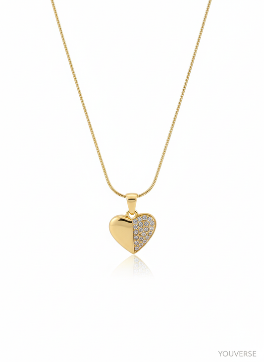 Half Plane Heart with Crystal