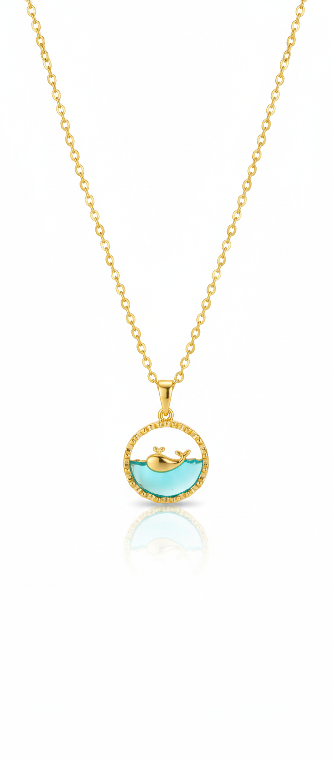 Aqua Pendant with Neck Chain