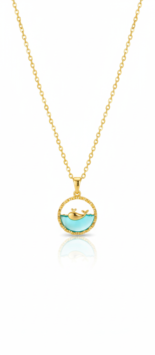 Aqua Pendant with Neck Chain