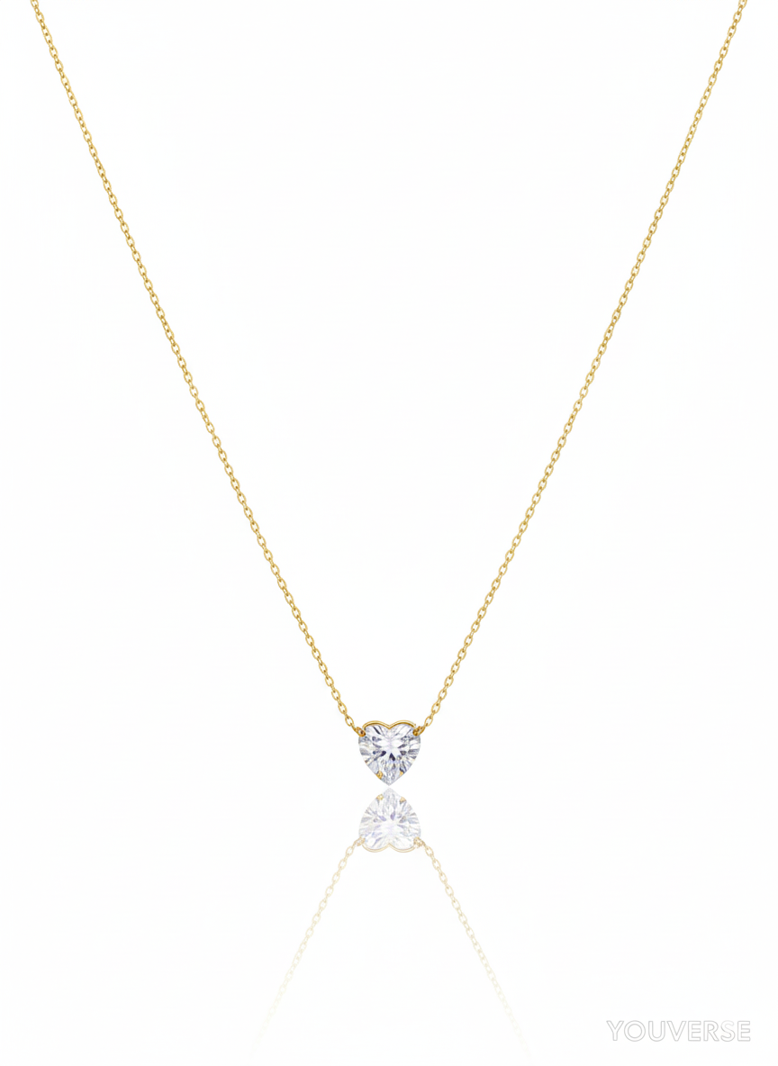 Heart-shaped Solitaire Pendant