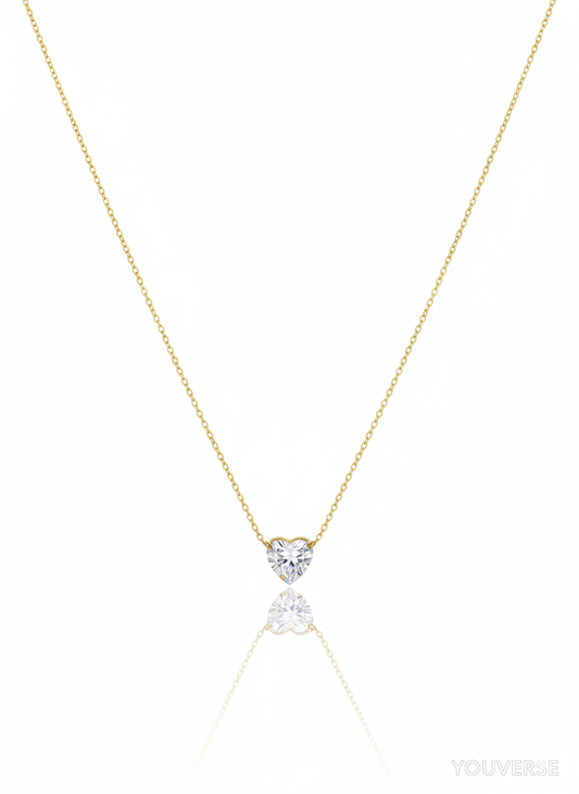 Heart-shaped Solitaire Pendant