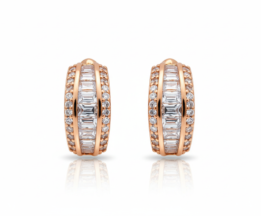 Rectangular Diamond Cluster Studs