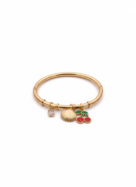 Shell and Pearl Charm Bracelet