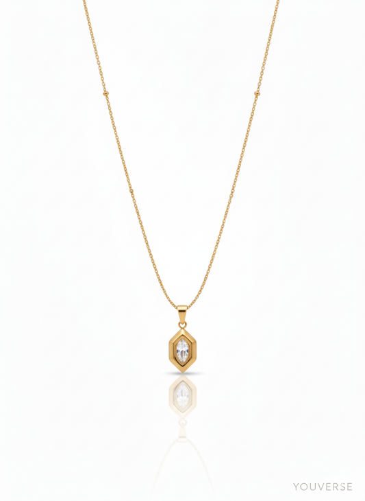 Hexa Diamond Pendant with Neck Chain